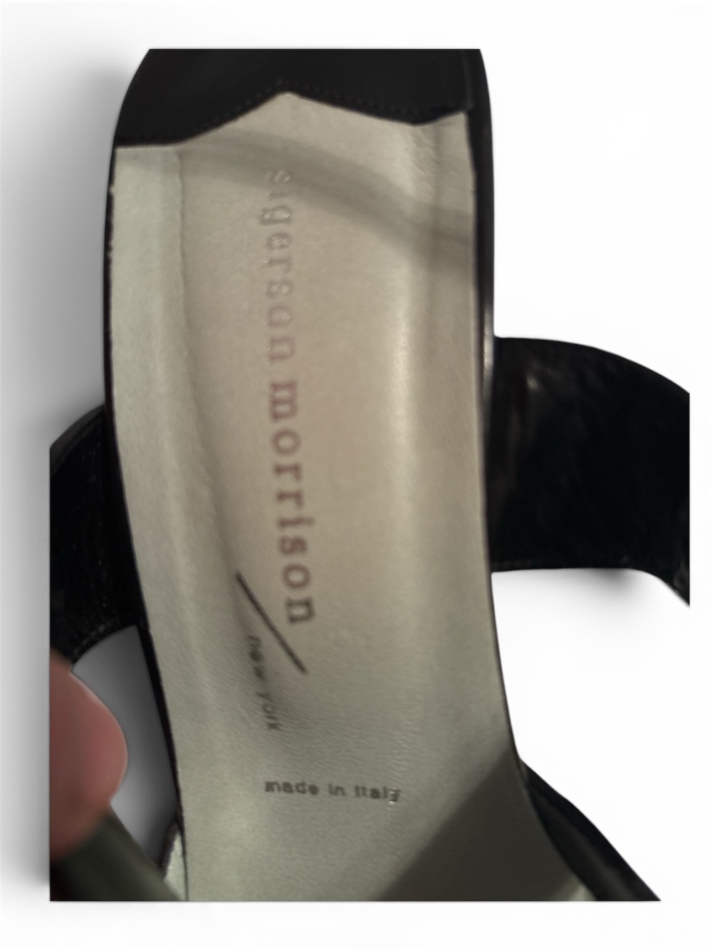 Sigerson Morrison Black Pointed T-Strap Heels with Stud Detail Size 10  Leather - Picture 7 of 9